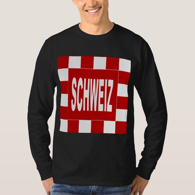 T-shirt basique noir SCHWEIZ (Devant)