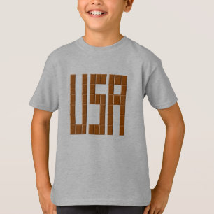 T-shirt basique pour enfants acier  USA  CHOCOLAT