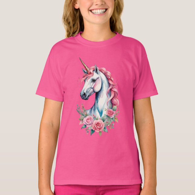 T-shirt basique pour enfants pinkunicorn (Devant)