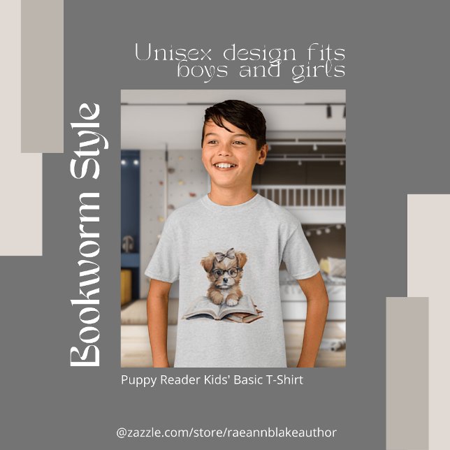 T-Shirt basique pour enfants Puppy Reader (Créateur téléchargé)