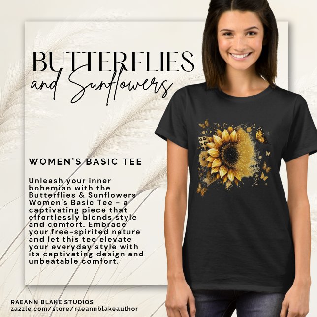 T-shirt basique pour femmes à motif papillons et t (Créateur téléchargé)