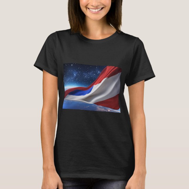 T-shirt basique pour femmes avec logo du drapeau a (Devant)