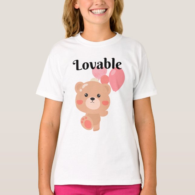 T-shirt basique pour filles adorables (Devant)