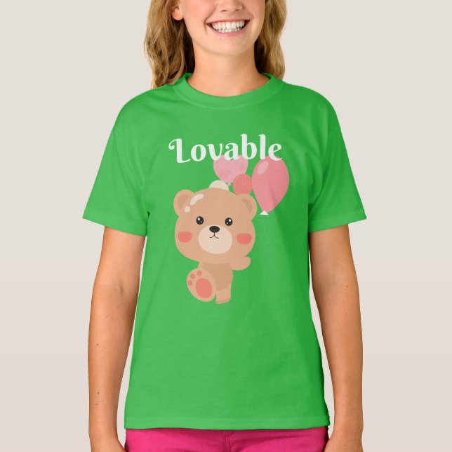 T-shirt basique pour filles adorables (Devant)