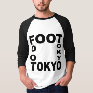 T-shirt basique raglan blanc/noir FOOT TOKYO
