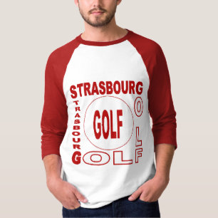 T-shirt basique raglan blanc/rouge STRASBOURG GOLF