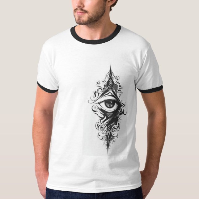 T-shirt basique ras-de-cou pour hommes (Devant)