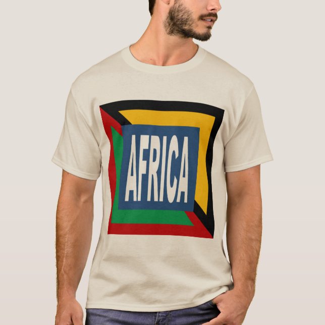 T-shirt basique sable DESIGN AFRICA (Devant)