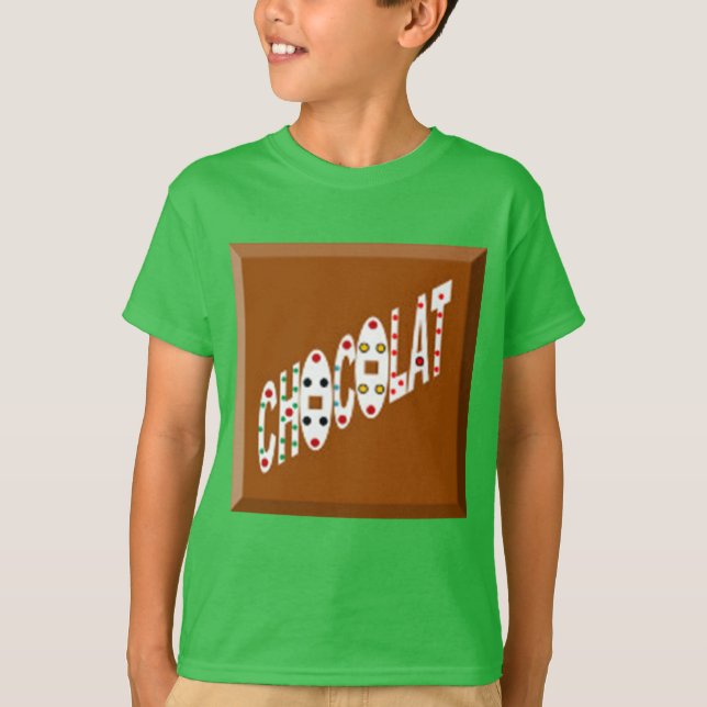 T-shirt basique vert trèfle  CHOCOLAT BONBONS (Devant)