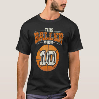 T-shirt Basket-ball 10e anniversaire fille Boy Bball 10 an