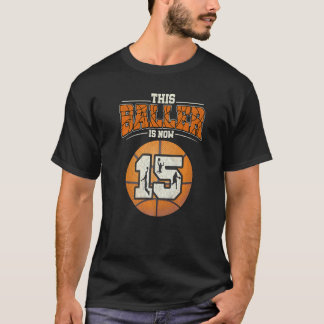 T-shirt Basket-ball 15e anniversaire fille Boy Bball 15 an