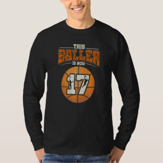 T-shirt Basket-ball 17e anniversaire fille Boy Bball 17 an