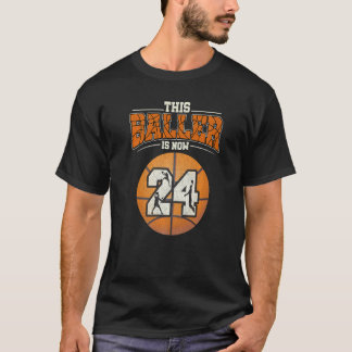 T-shirt Basket-ball 24e anniversaire fille Boy Bball 24 an
