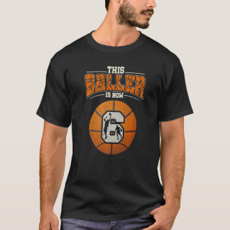 T-shirt Basket-ball 6e anniversaire fille Boy Bball 6 ans 
