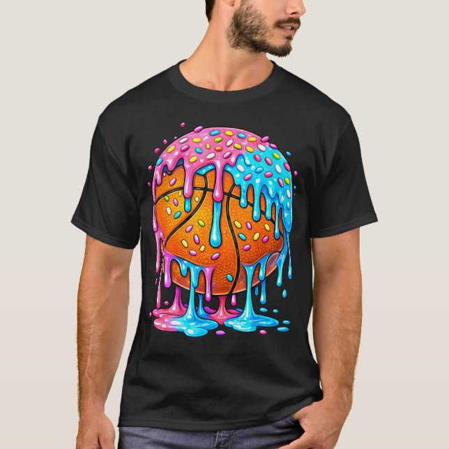 T-shirt Basket-ball à la glace qui coule (Devant)