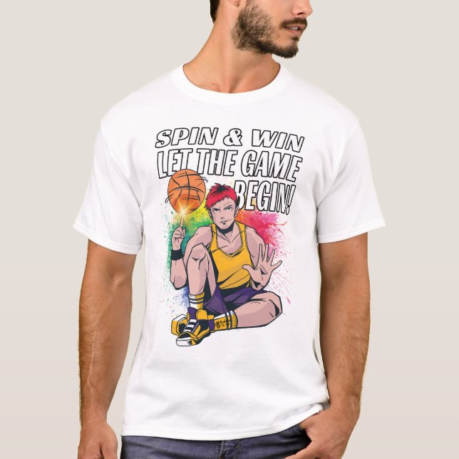 T-shirt Basket Ball Anime Hommes Blanc (Devant)