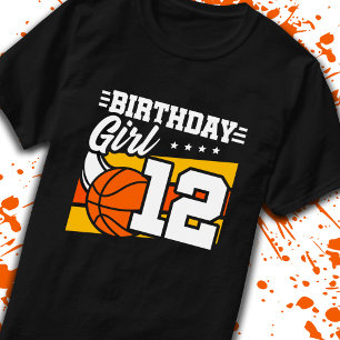 T-shirt Basket-ball Anniversaire 12 ans Fille 12e annivers