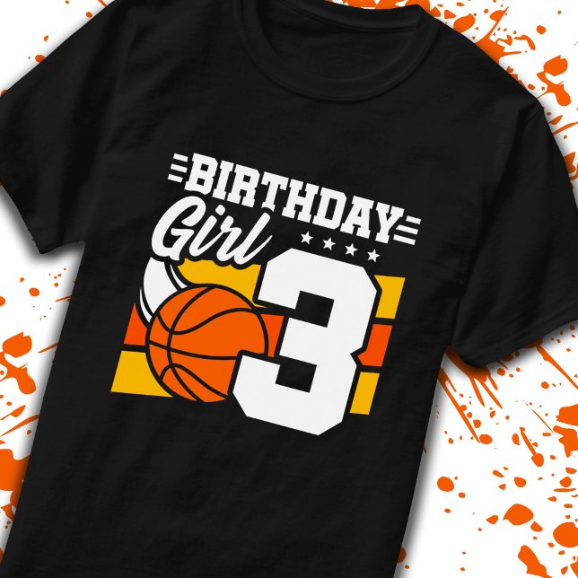 T-shirt Basket-ball Anniversaire 3 Année Fille 3ème annive (Créateur téléchargé)