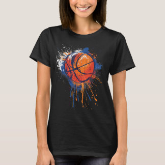 T-shirt Basket-ball Aquarelle Dessin Armoire Basket-ball L