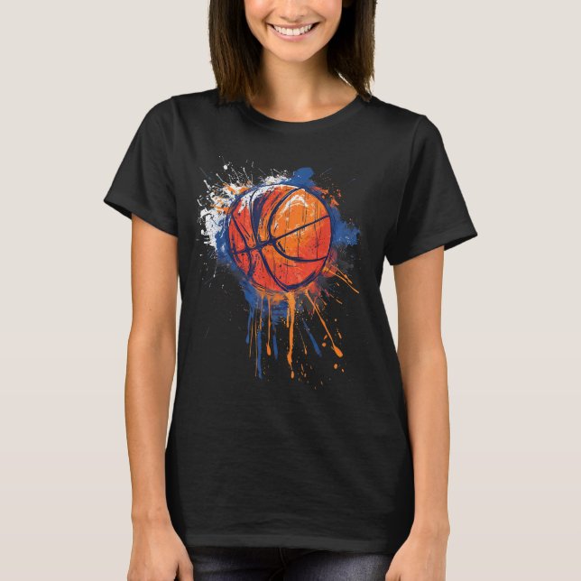 T-shirt Basket-ball Aquarelle Dessin Armoire Basket-ball L (Devant)