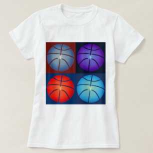 T-shirt Basket-ball Art Pop Quatre Couleurs