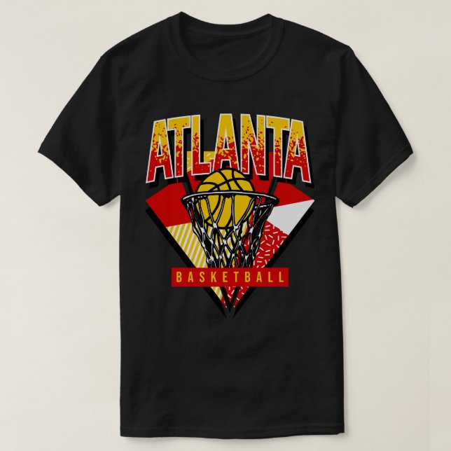 T-shirt Basket-ball Atlanta 90s Throwback (Design devant)