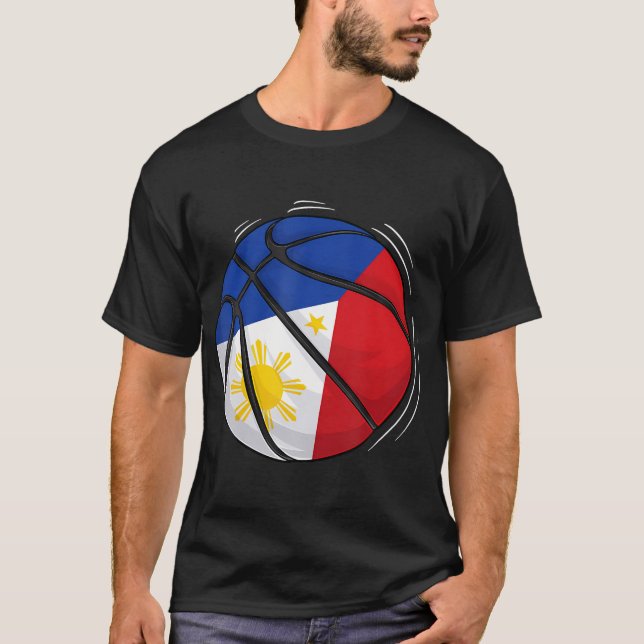 T-shirt Basket-Ball Au Drapeau Des Philippines (Devant)