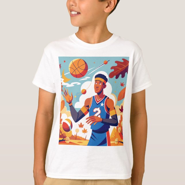 T-shirt Basket-ball Automne Carton (Devant)