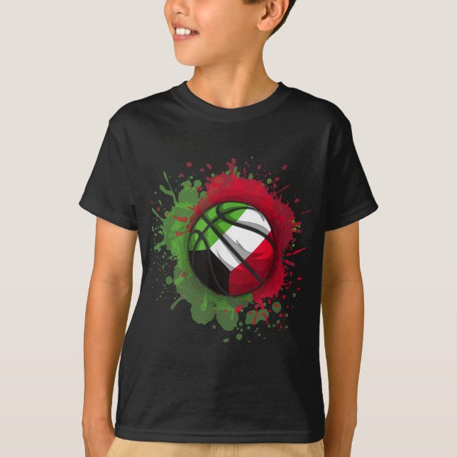 T-shirt Basket-ball avec drapeau du Koweït (Devant)