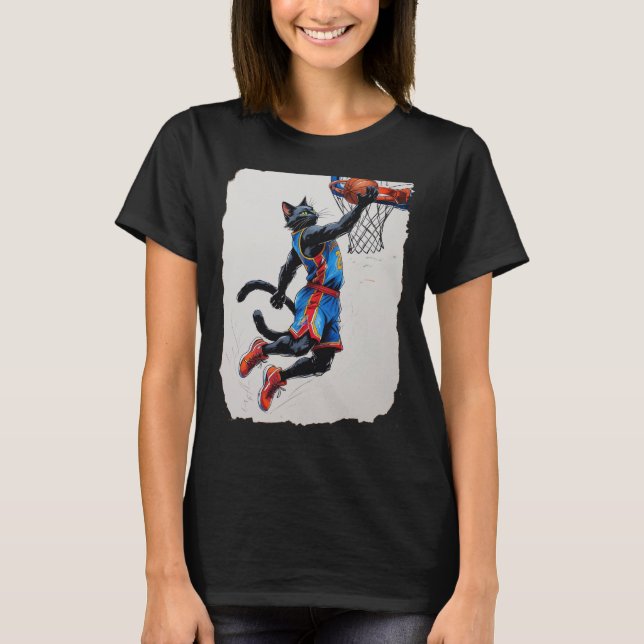 T-shirt Basket-ball Black Cat! (Devant)