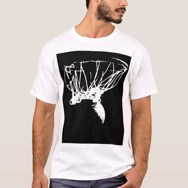 T-shirt Basket-ball Black White Pop Art (Devant)