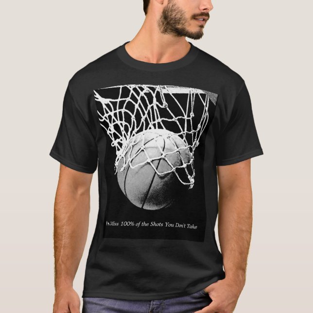T-shirt Basket-ball blanc noir (Devant)