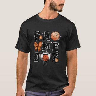 T-shirt Basket-ball Coquette Bow Jeu Jour Vintage Basket