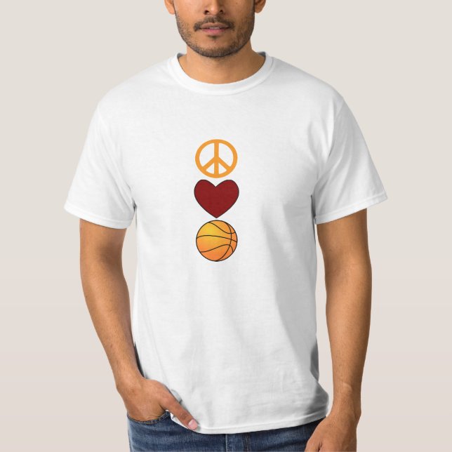 T-shirt BASKET-BALL d'AMOUR de PAIX (vertical) (Devant)