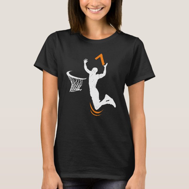 T-shirt Basket-ball de 7 ans Dunk 7e fête d'anniversaire g (Devant)