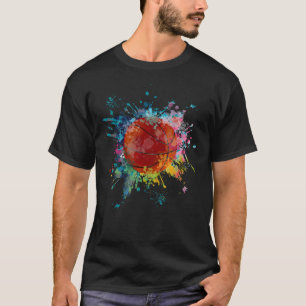 T-shirt Basket-ball de conception d'éclaboussure de couleu
