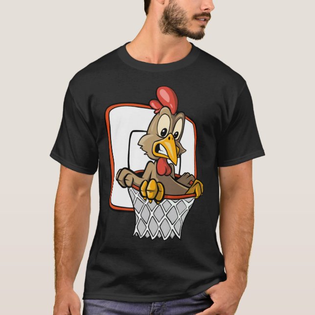 T-shirt Basket-ball de dunking de poulet (Devant)