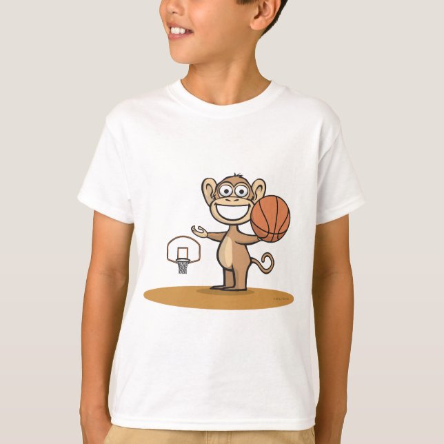T-shirt Basket-ball de singe (Devant)