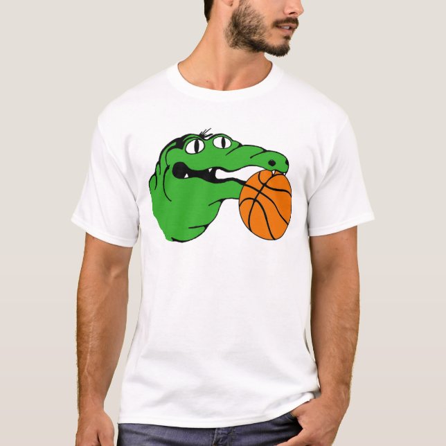 T-shirt BASKET-BALL de vitesse d'alligator aucuns mots (Devant)