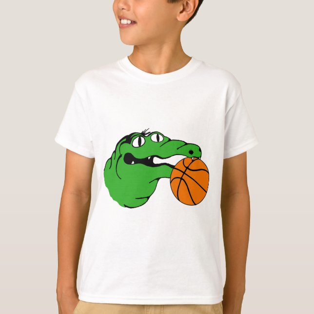 T-shirt BASKET-BALL de vitesse d'alligator aucuns mots (Devant)