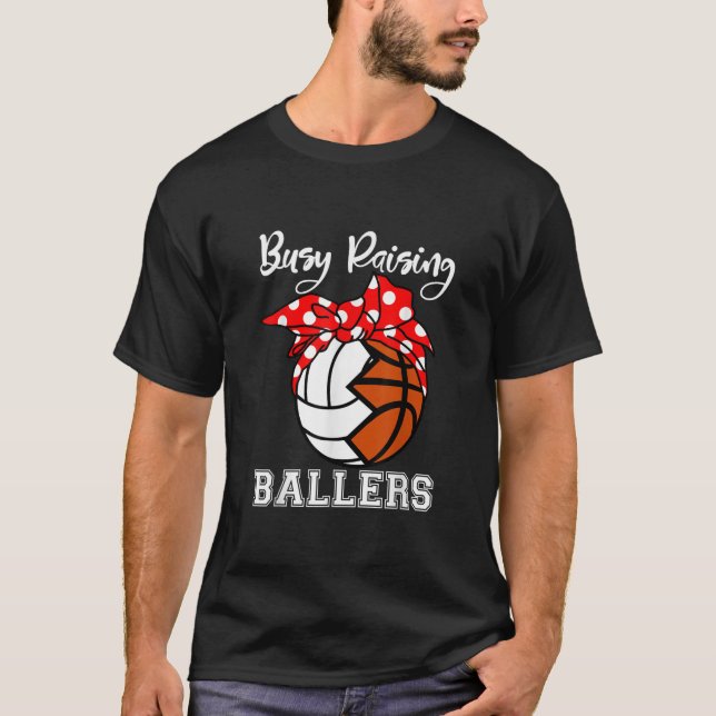 T-shirt Basket-ball de volley-ball amusant (Devant)