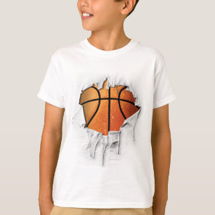 T-shirt Basket-ball déchiré (numéro et nom)