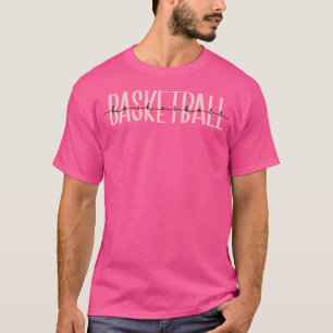 T-shirt Basket-ball en calligraphie rose