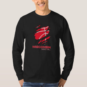 T-shirt Basket-ball en détresse Le Badger State Home Wisco