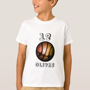 T-shirt Basket-ball en métal orange