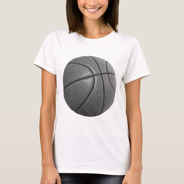 T-shirt Basket-ball en niveaux de gris (Devant)