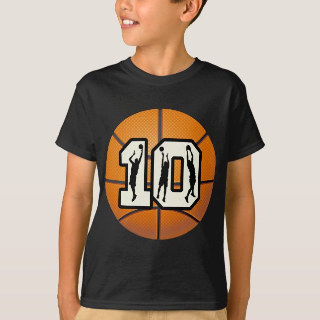T-shirt Basket-ball et joueurs du numéro 10 (Devant)