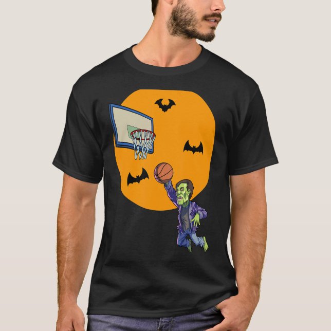 T-shirt Basket-ball Frankenstein Halloween garçons Basket- (Devant)