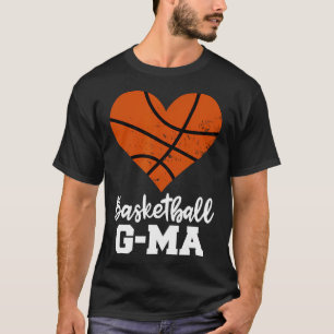 T-shirt Basket-ball G-Ma Funny Basketball Heart Grandma Ge
