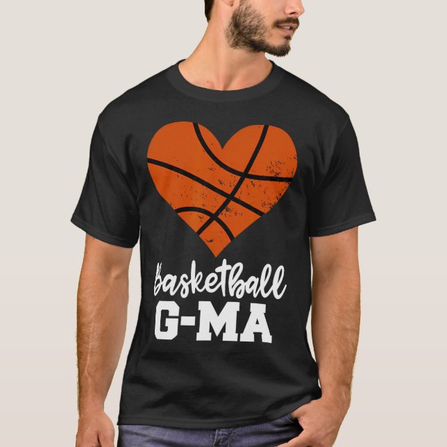 T-shirt Basket-ball G-Ma Funny Basketball Heart Grandma Ge (Devant)